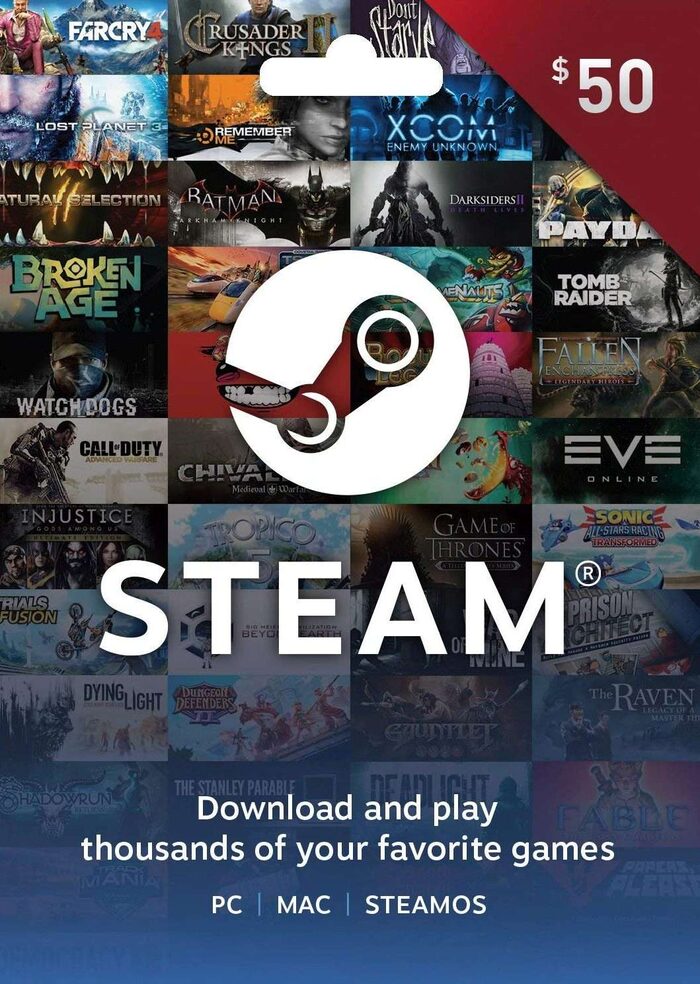 Steam Wallet Card 50 USD Best Steam Gift Card Price