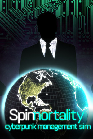 Spinnortality | cyberpunk management sim game cover