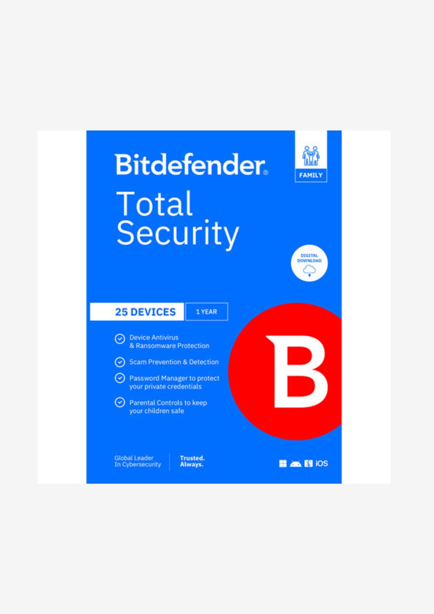 Bitdefender Total Security Family 25 Device 1 Year