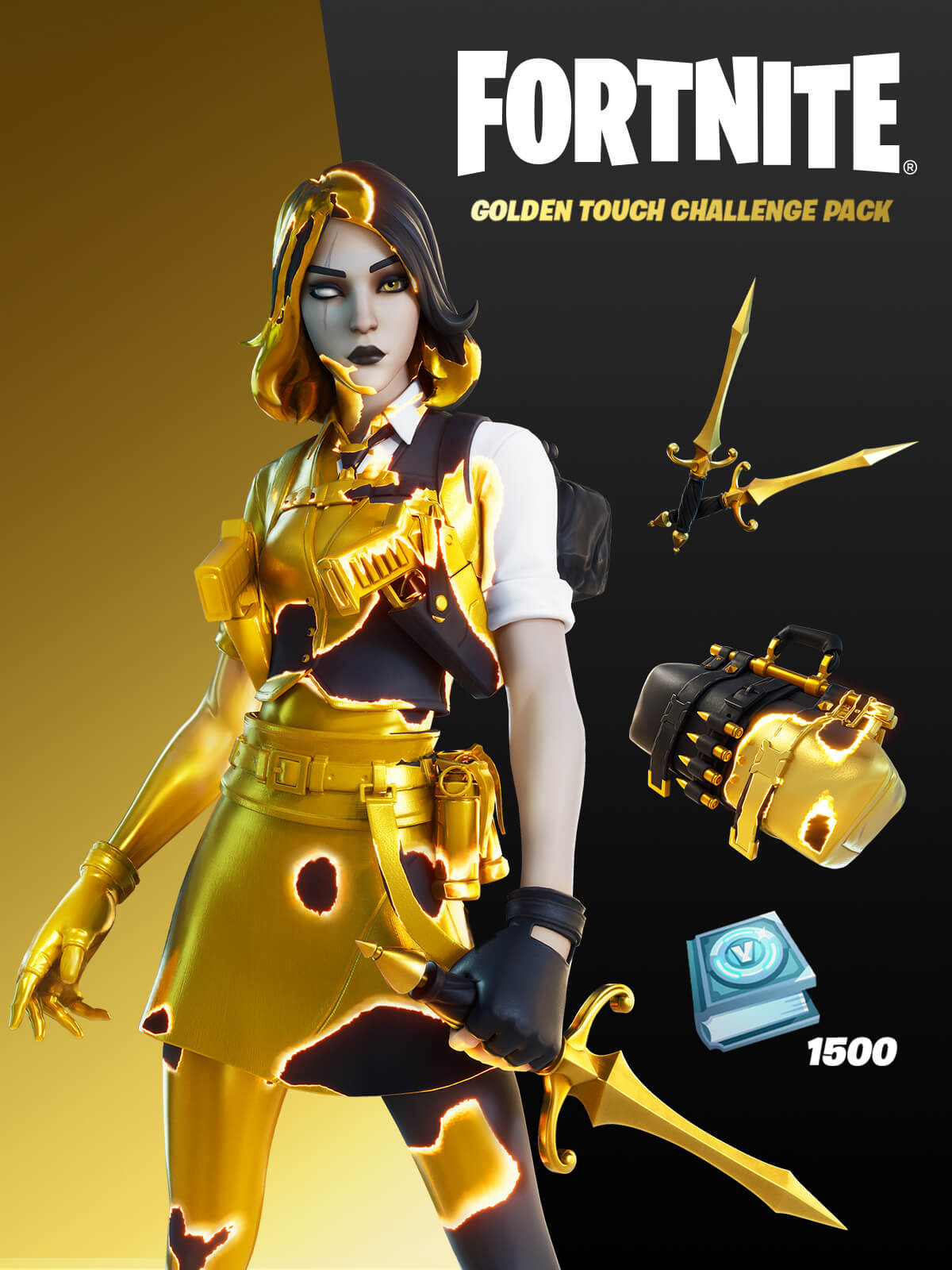 Fortnite - Golden Touch Challenge Pack + 1500 V-Bucks Challenge