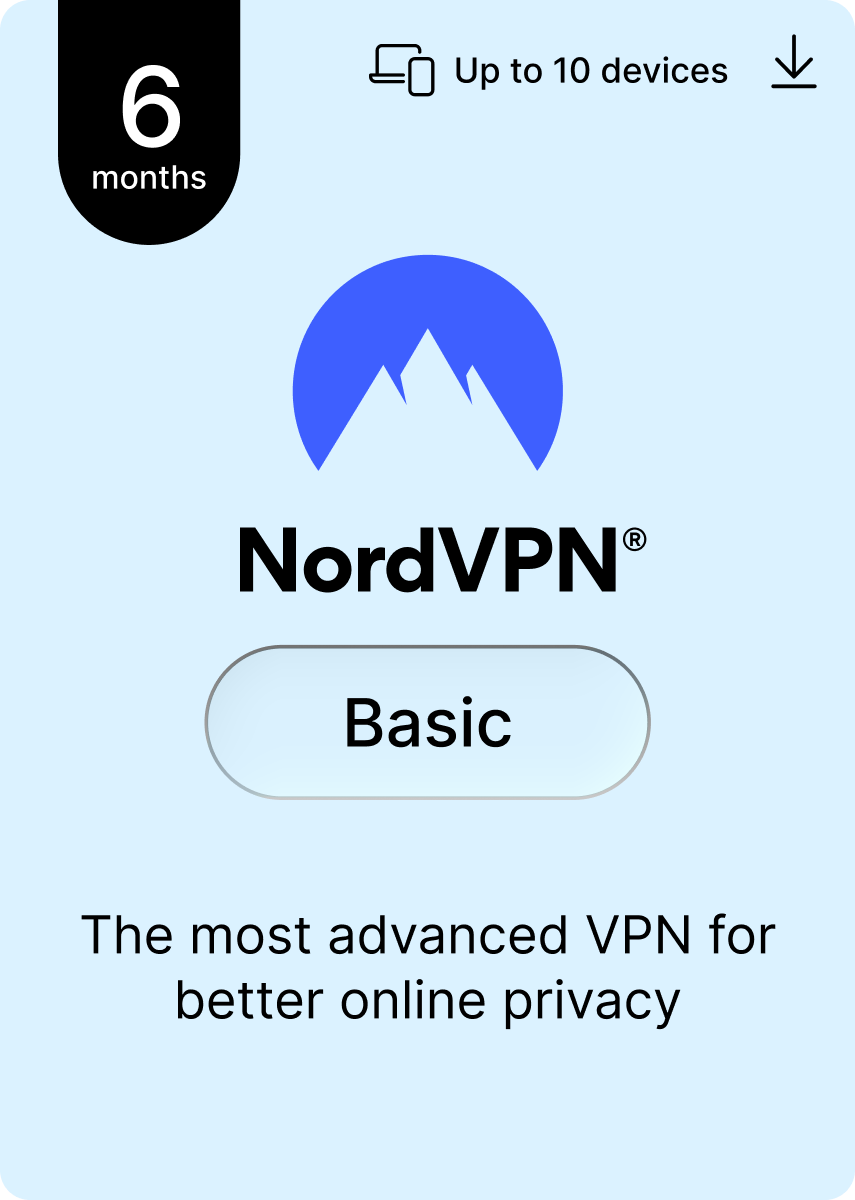 NordVPN Basic - 6 Month - 10 Devices (PC/MAC/Mobile) Premium VPN Software Subscription