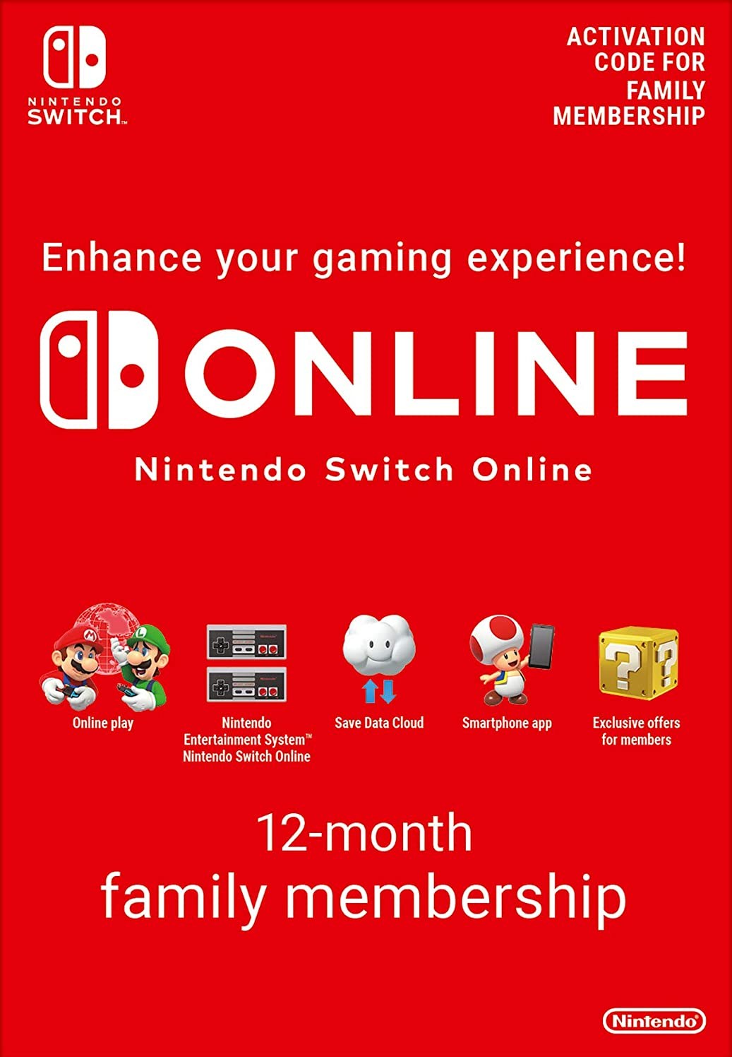 Nintendo Online Family Membership - 12 Months