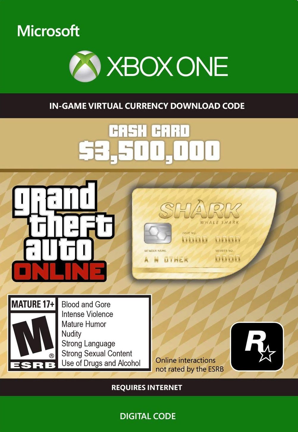 Grand Theft Auto Online: Whale Shark Cash Card (Xbox One)