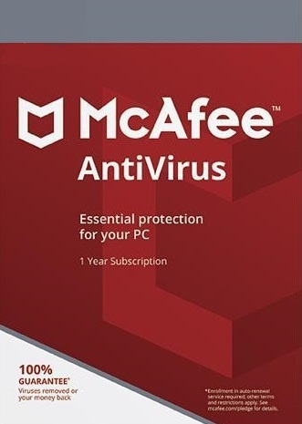 McAfee AntiVirus 1 Device 1 Year McAfee Key