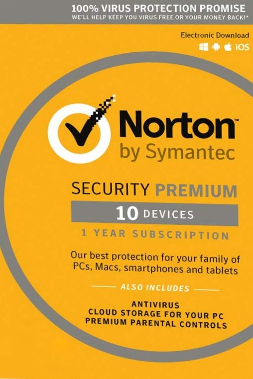 Norton Security Premium - 10 Device + 25 GB - 1 Year