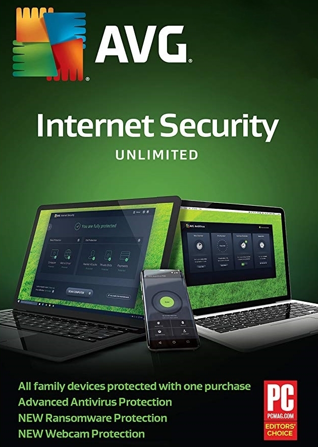 AVG Internet Security (Windows) (Multi-Device) 10 Devices 1 Year AVG