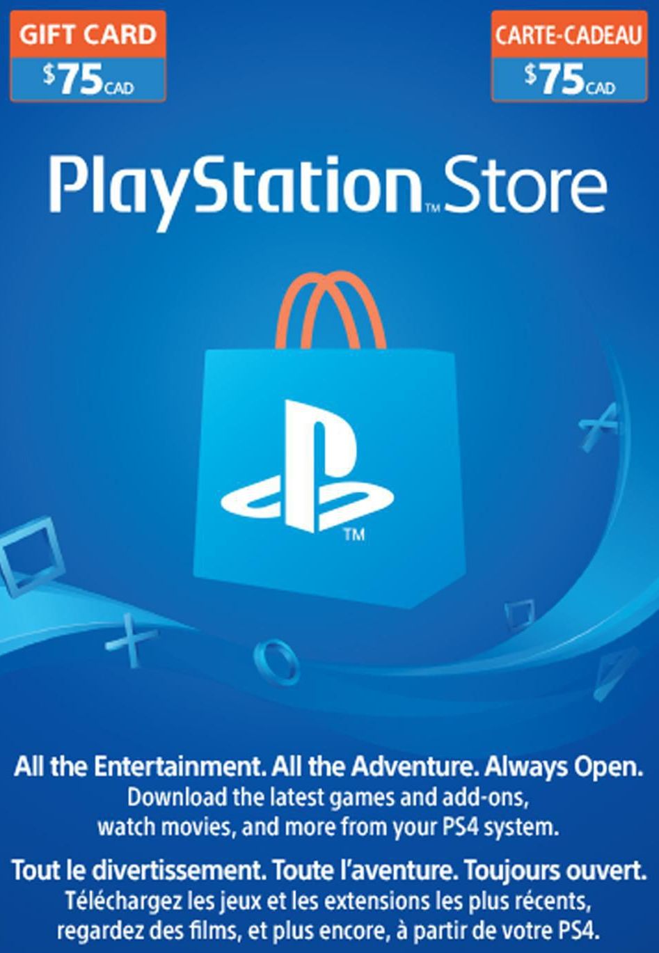 PlayStation Network Card PSN Card 75 CAD