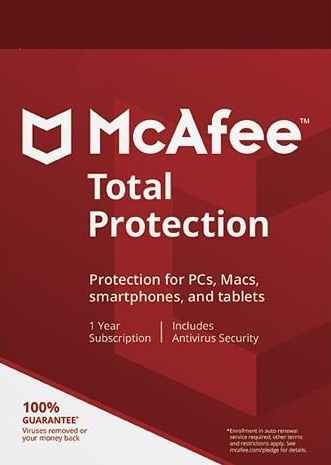 McAfee Total Protection 1 Device 1 Year Multidevice McAfee Key