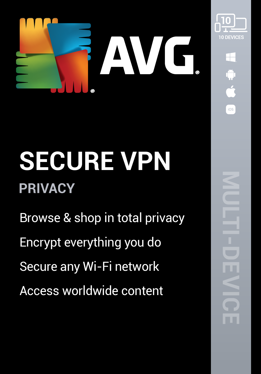 AVG Secure VPN (2024) 10 Devices 1 Year AVG