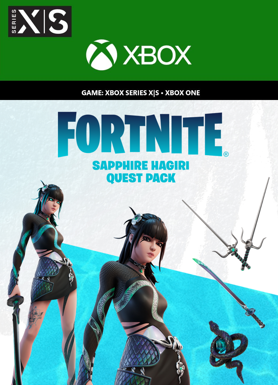 Fortnite - Sapphire Hagiri Quest Pack + 1500 V-Bucks Challenge