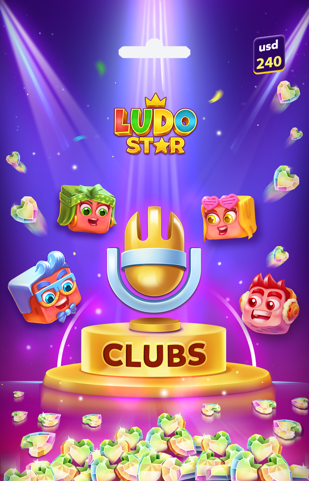 Clubs Ludo Star 240 USD Hearts Key GLOBAL
