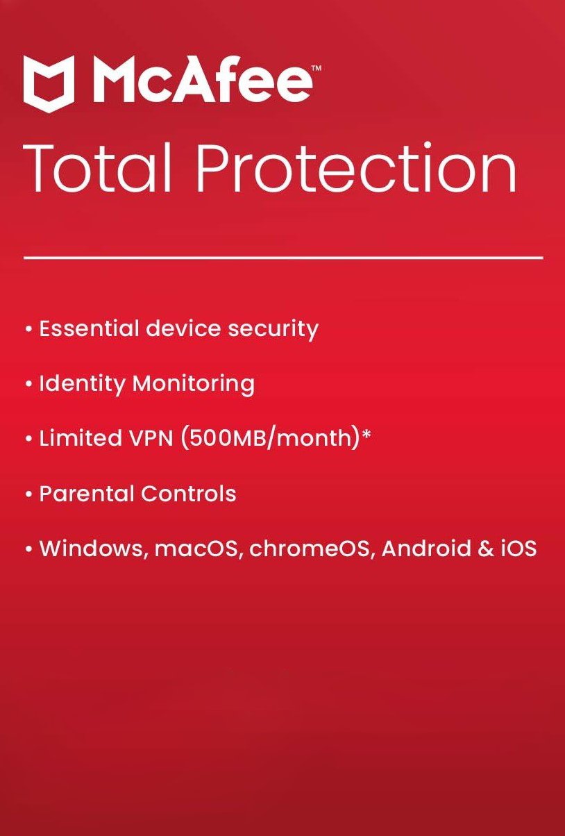 McAfee Total Protection (2023) 3 Device 1 Year