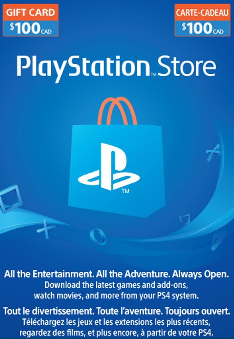 PlayStation Network Card PSN Card 100 CAD
