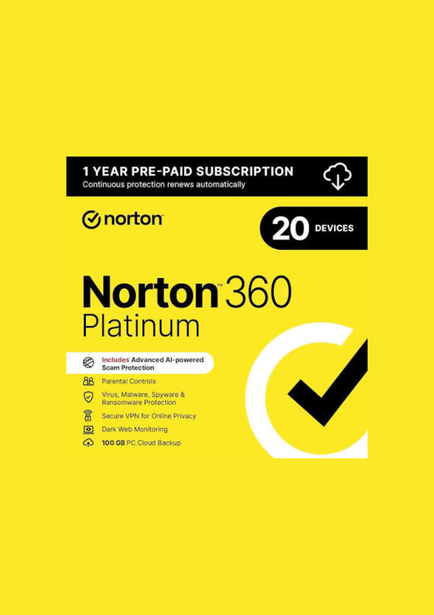 Norton 360 Platinum 20 Devices 1 Year
