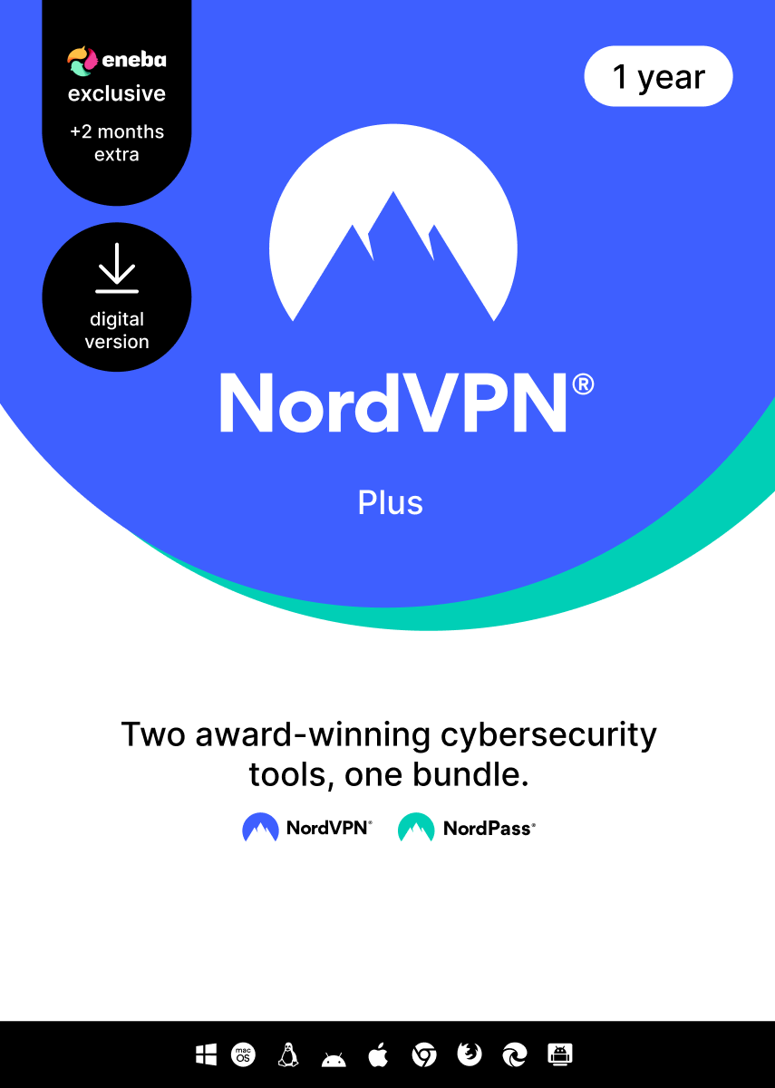 NordVPN Plus Eneba Exclusive - 10 Devices - 1-Year + 2 Extra Months