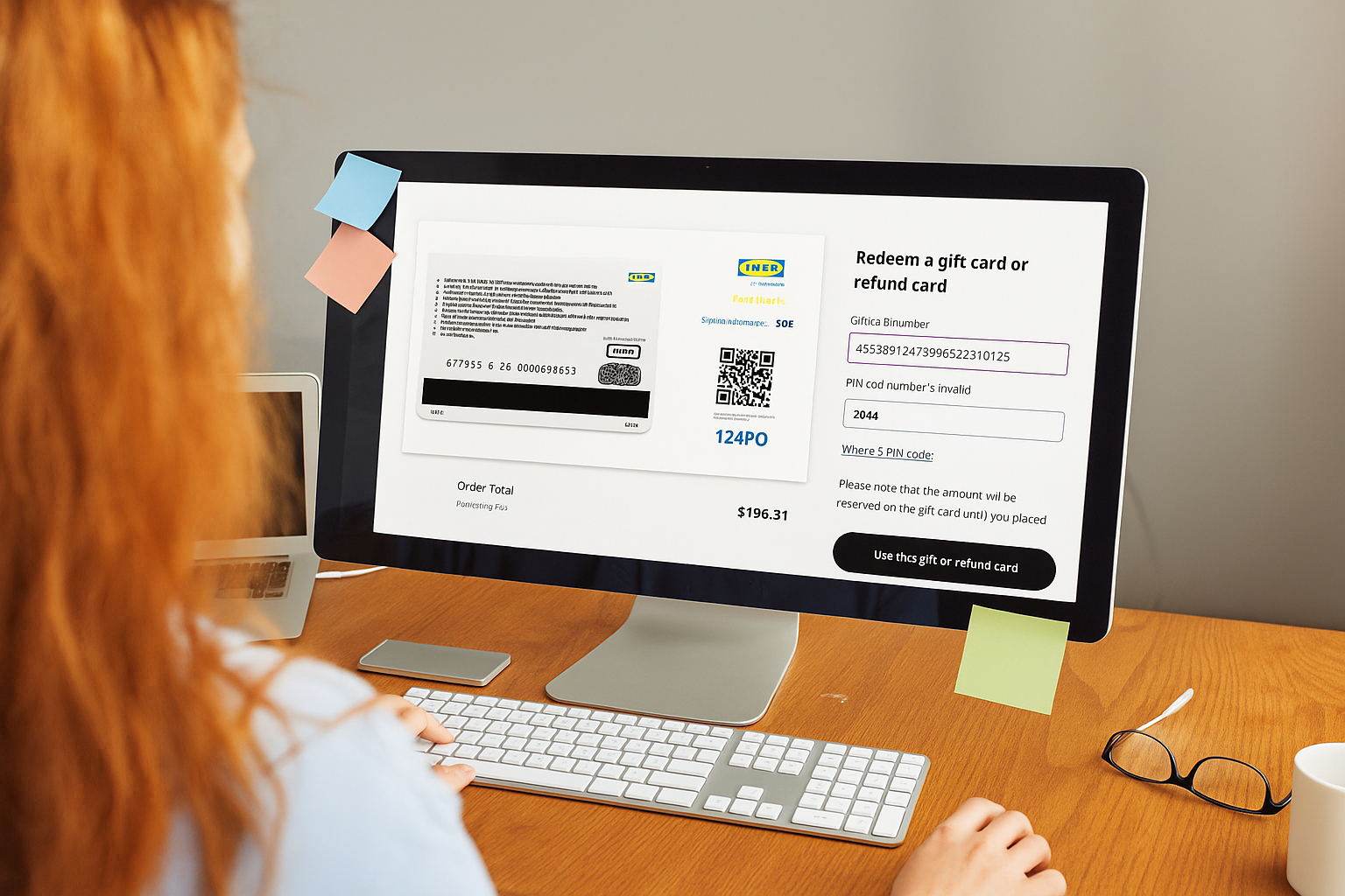 IKEA card redemption screen