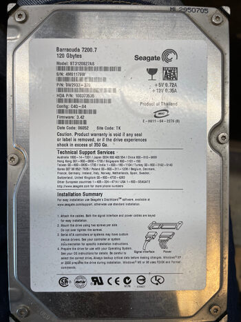 SAMSUNG SP2504C+Seagate BARRACUDA ST3120827AS