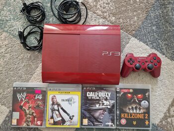 playstation 3 super slim red + 4 žaidimai