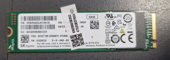 SKhynix SSD 256GB NVMe Gen3 x4 2280 BC711