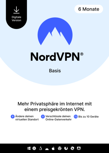 NordVPN Basic - 6 Month - 10 Devices (PC/MAC/Mobile) Premium VPN Software Subscription Key GERMANY