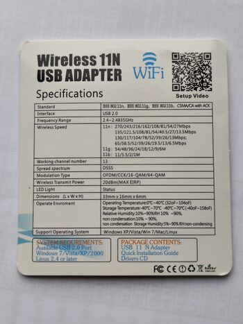 Wifi adapteris 300 Mbps