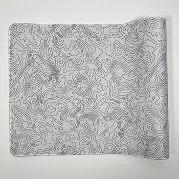 Extended Gaming Mousepad 90x40 cm - White Topographic