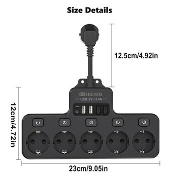 Daugiafunkcinis 9-in-1 šakotuvas su USB ir Type-C jungtimis (baltas, naujas)