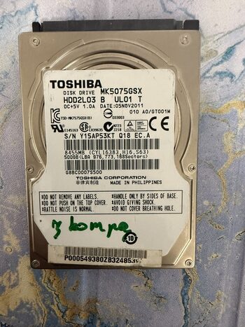 Toshiba 500 GB HDD Storage