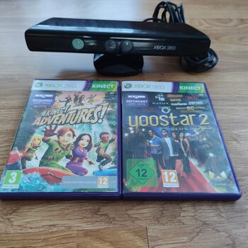 XBOX 360 KINECT judesio kamera ( sensor ) + 2 originalus žaidimai