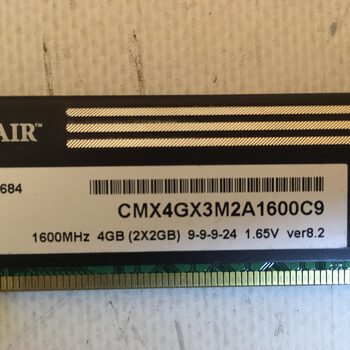 Corsair XMS3 2GB DDR3 1600MHz RAM cmx4gx3m2a1600c9 Operatyvioji atmintis