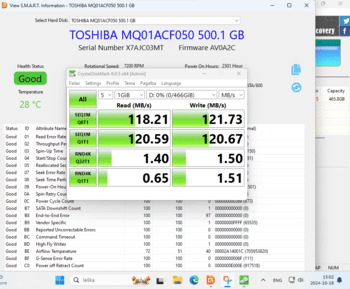 Toshiba 500 gb hdd 2.5 MQ01ACF050 ir Western Digital WD5000LPVX-08V0T Blue 500GB