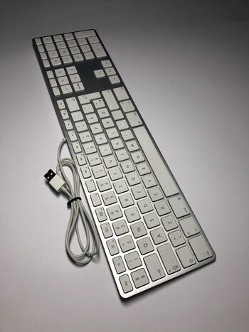 Apple A1243 Genuine Slim USB Wired Keyboard with Numeric Keypad and 2 USB ports