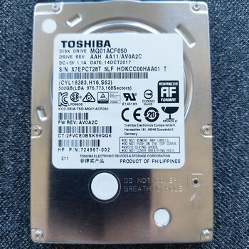 Toshiba MQ01ACF050 500GB 7.2K 2.5" SATA Hard Drive