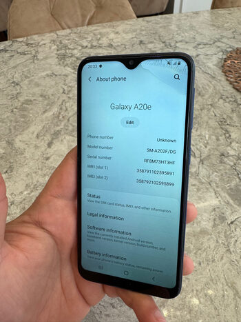 Get Samsung Galaxy A20e Blue
