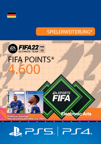FIFA 22 - 4600 FUT Points (PS4/PS5) Código de PSN GERMANY
