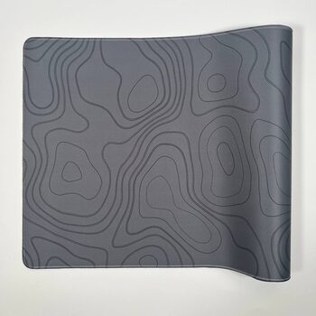 Extended Gaming Mousepad 90x40 cm - Dark Gray Topographic