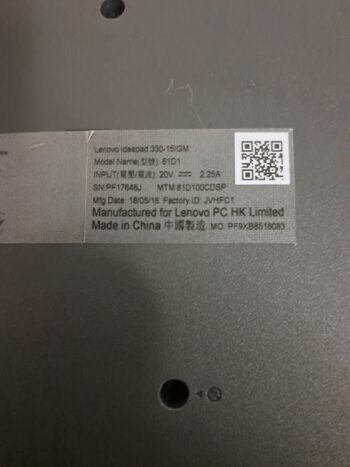 Redeem Lenovo IdeaPad 330-15iGM 