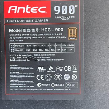 Antec High Current Gamer HCG-900 900W GPU Pcie 4x8 pin PSU Maitinimo blokas