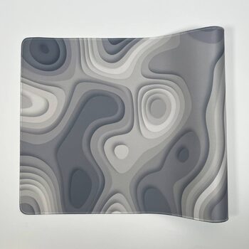 Extended Gaming Mousepad 90x40 cm - Abstract Gray Gradient Waves