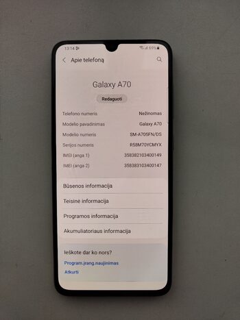 Samsung Galaxy A70 White