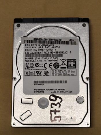 Toshiba 750 GB HDD Storage