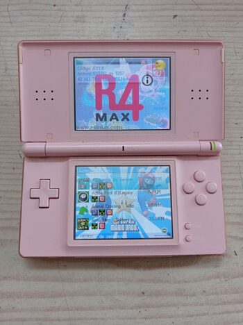 Consola Nintendo DS Lite Rosa + Funda + Cargador + Flashcard Con 93 Juegos