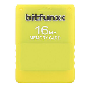 PS2 atrišimo atminties kortelė Bitfunx 16MB SOFTMOD FMCB V1.966, Geltona