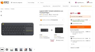 Lote 2 teclados Logitech K400 Plus K400+ Wireless Layout español Ñ