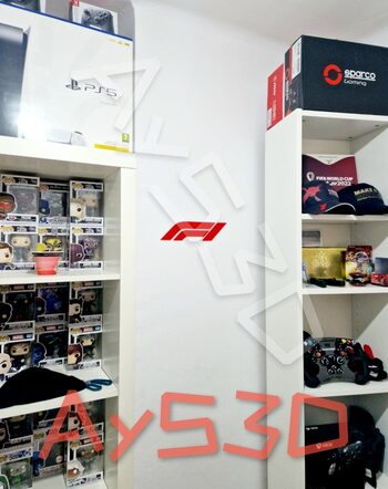 Logo Emblema F1 Fórmula 1 Decoración de pared gamer Color a elegir 29cm