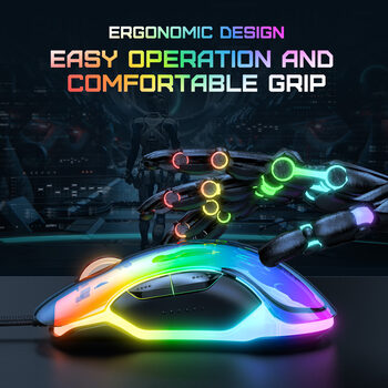 Get Onikuma CW925 Black Wired gaming mouse (žaidimų pelė)