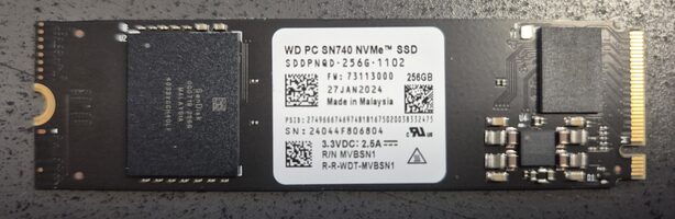 WD SN740 SSD 256GB 2280 PCIe NVMe 3x4