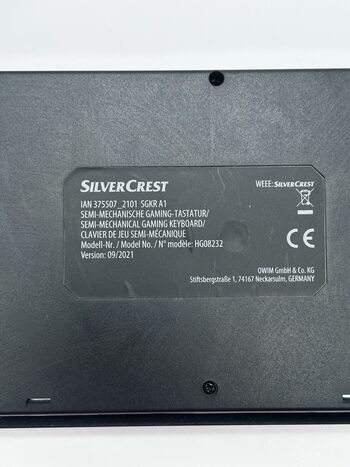 Silver Crest Semi Mechanical Šviečianti Gaming Klaviatūra