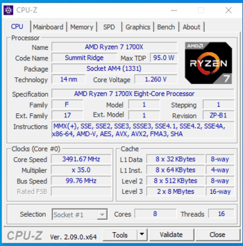 Buy AMD Ryzen 7 1700X 3.4-3.8 GHz AM4 8-Core CPU