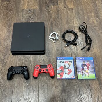 Playstation 4 Slim, Black, 500gb/2 pultai/2 žaidimai